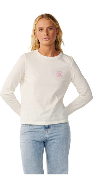 2026 Rip Curl Womens Party Wave Long Sleeve T-Shirt 0Q8WTE - Off White